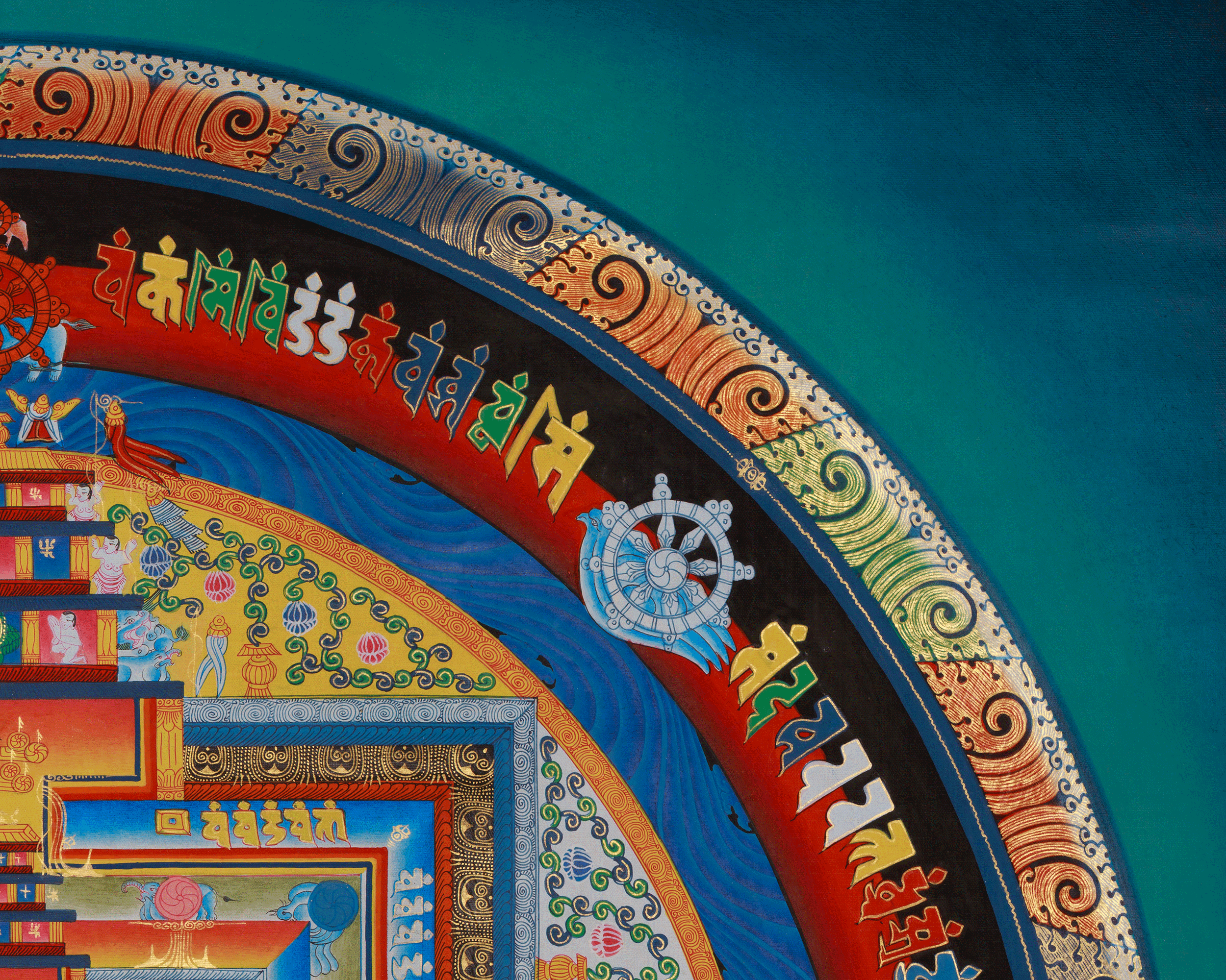 Authentic Kalachakra Mandala Art | Tibetan Wheel of Time Thangka