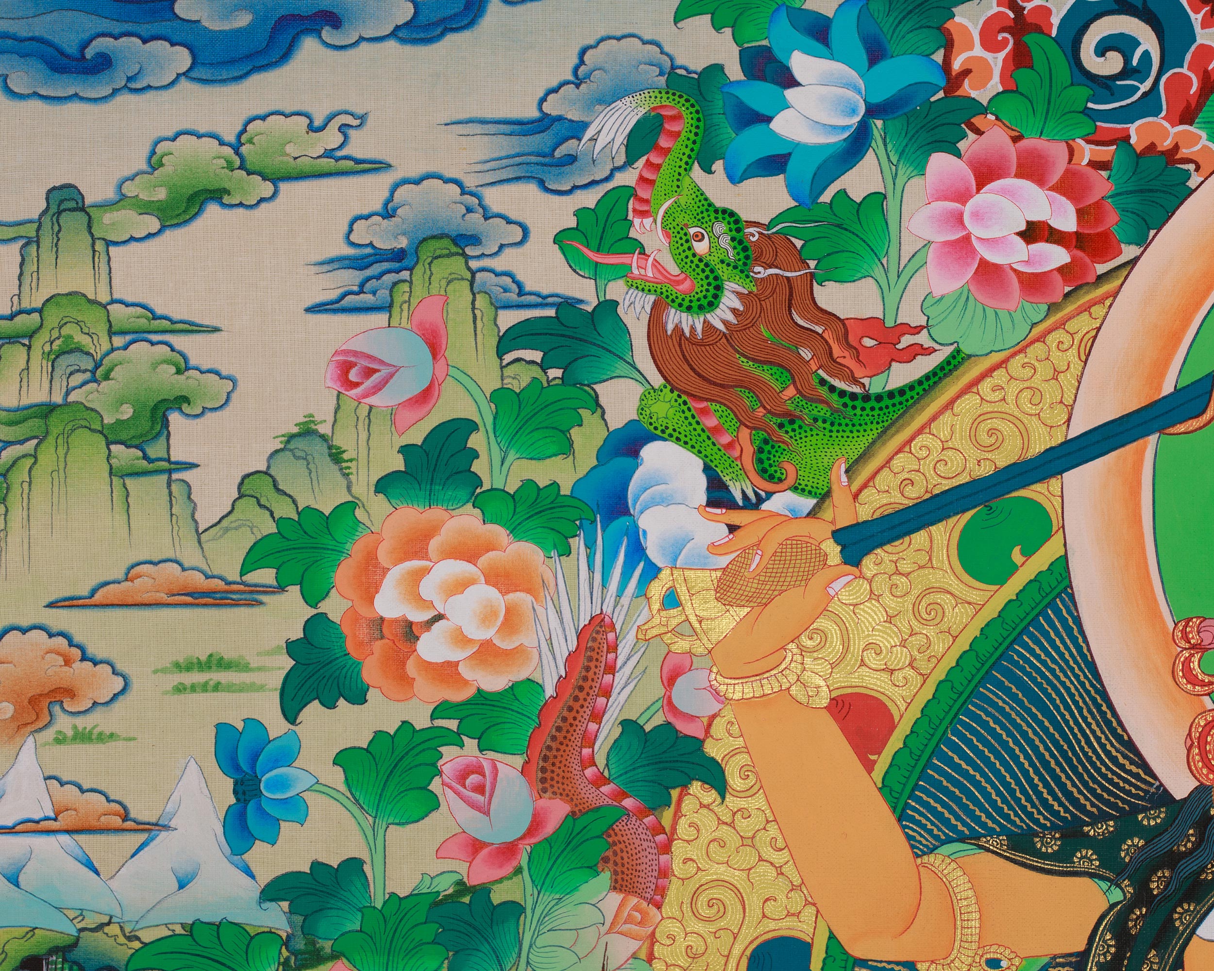 Vajrayana deity Manjushri Art | Bodhisattva of Transcendent Wisdom