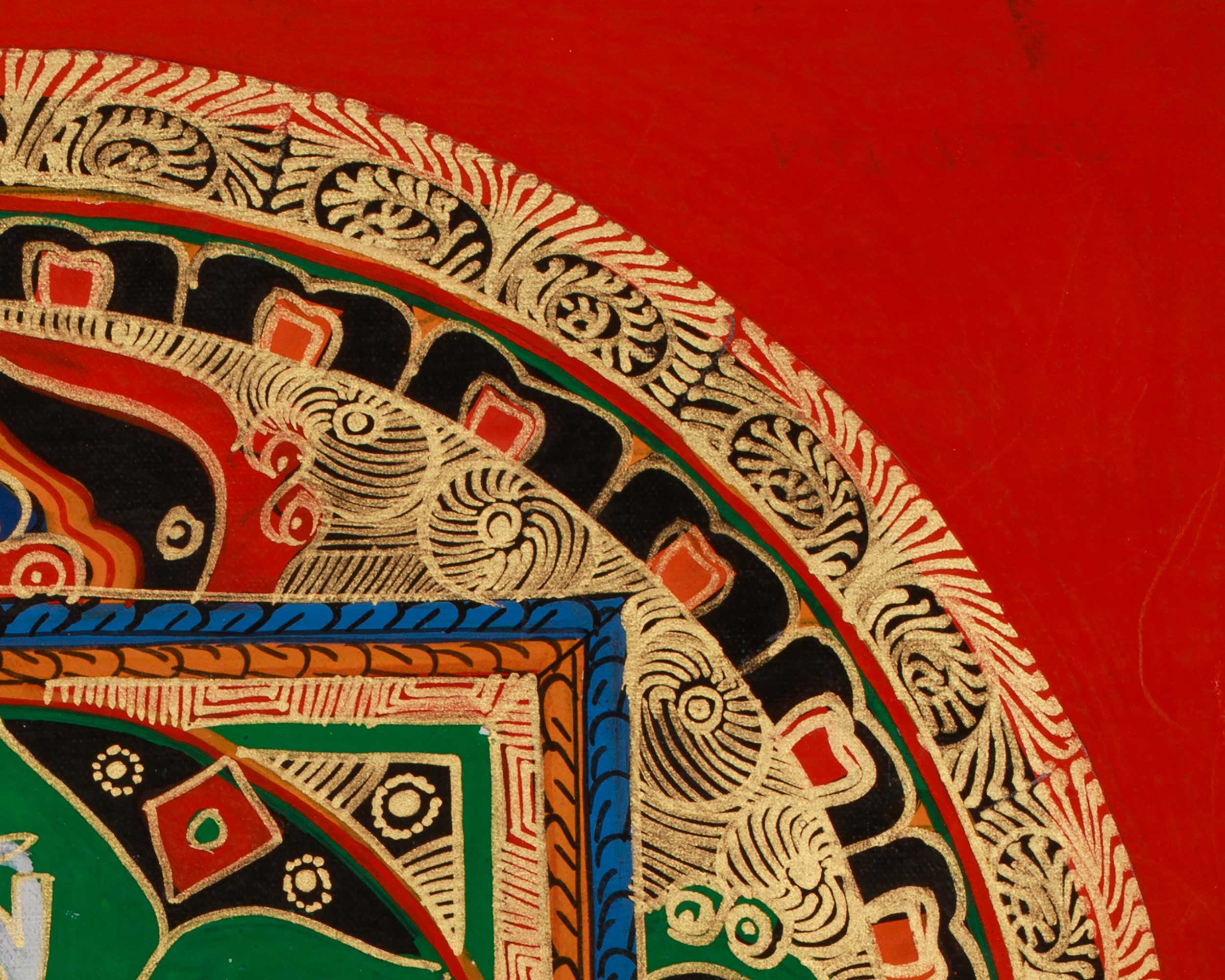 Tibetan Om Mantra Mandala | Himalayan Spiritual Visualization Painting