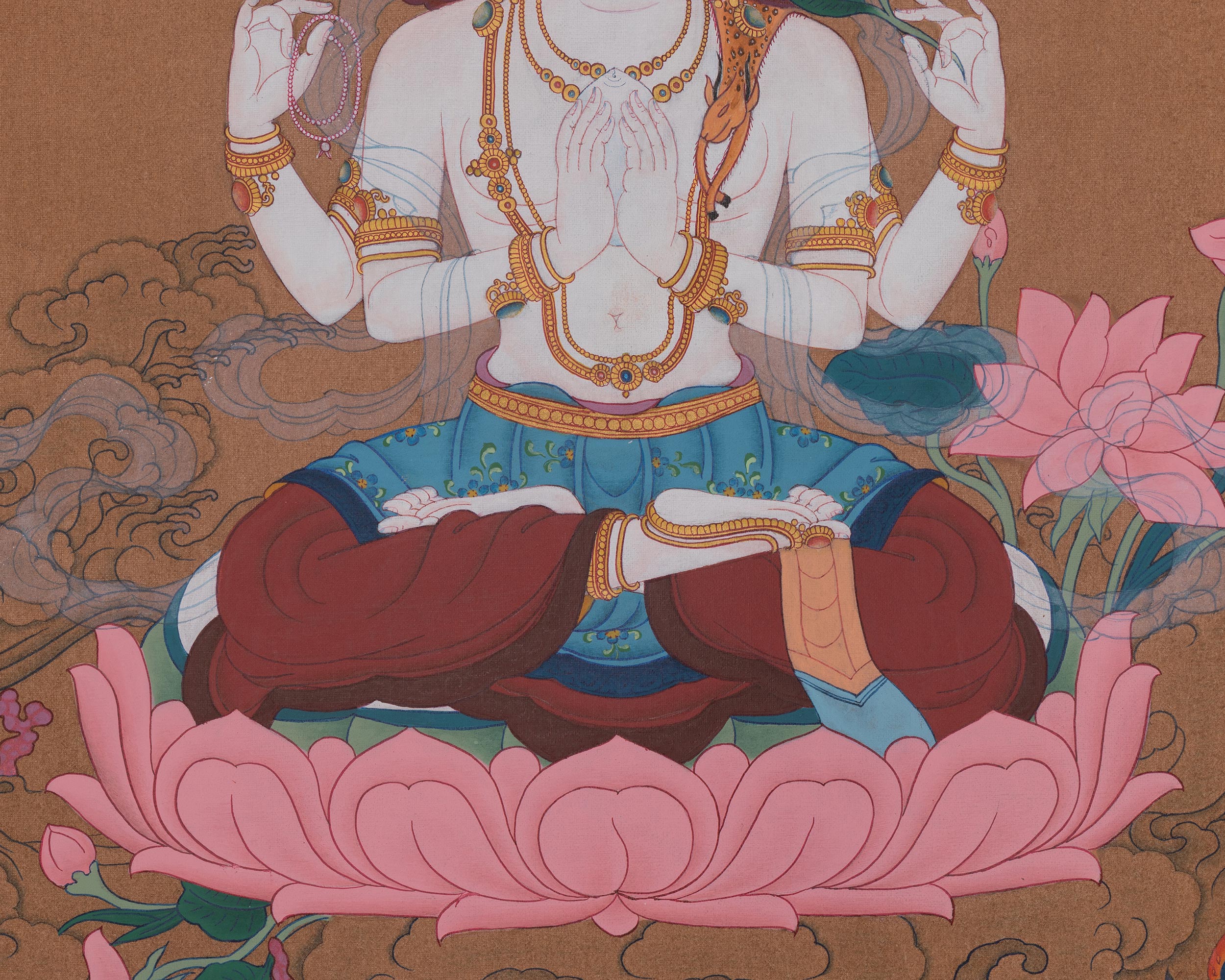 Four-Armed Chenrezig Sacred Artwork | Embodies The loving-kindness And Mercy of All Buddhas