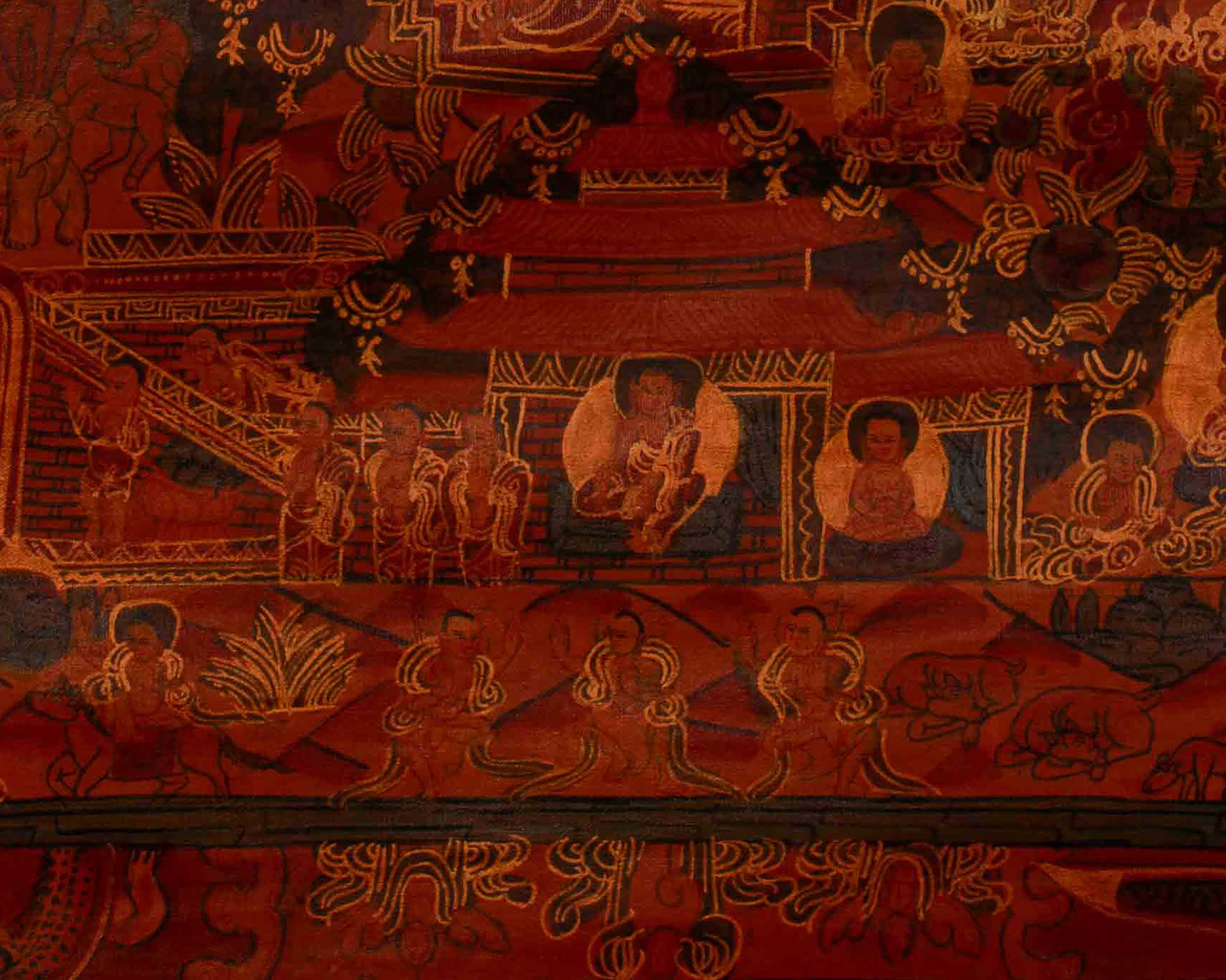 Tibetan Buddha Life Story Thangka | The Path from Royal Life to Enlightenment