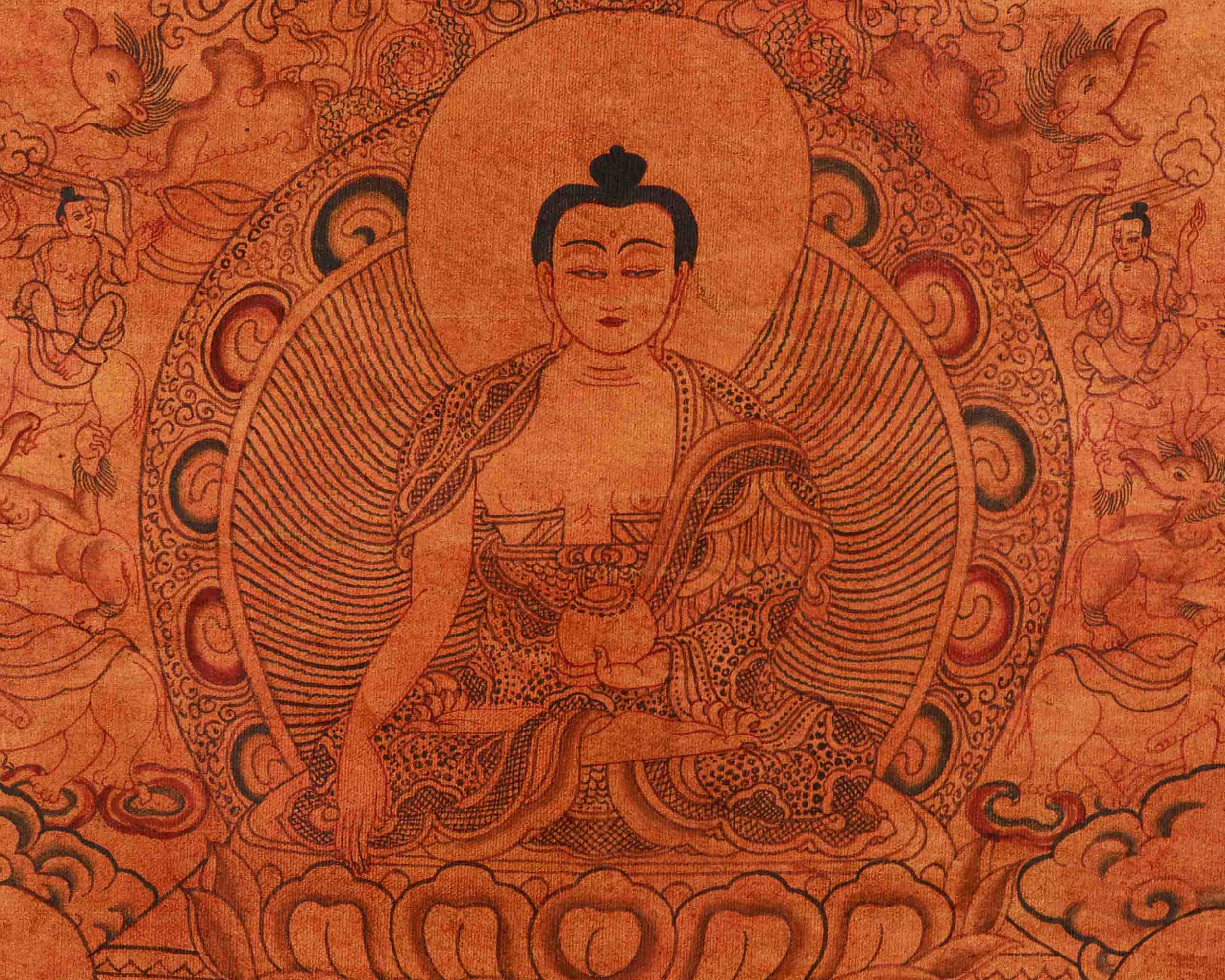 Sacred Thangka Of Buddha Life Story | Spiritual Journey of Enlightenment | Traditional Himalayan Art