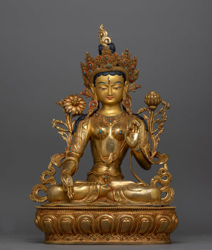 white-tara-gold-gilded-50cm
