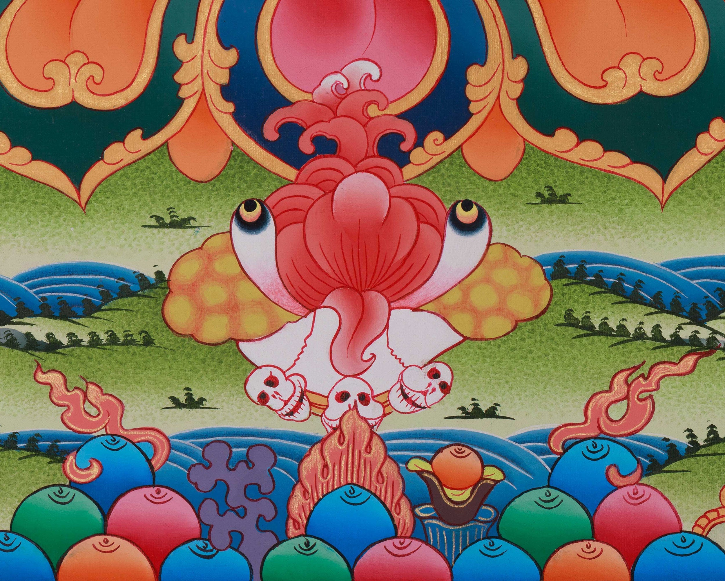 Green Hayagriva Thangka | Buddhist Protector Deity Art