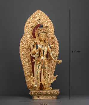 Vishnu Handmade Gold-Gilded Statue | Protector of the Universe