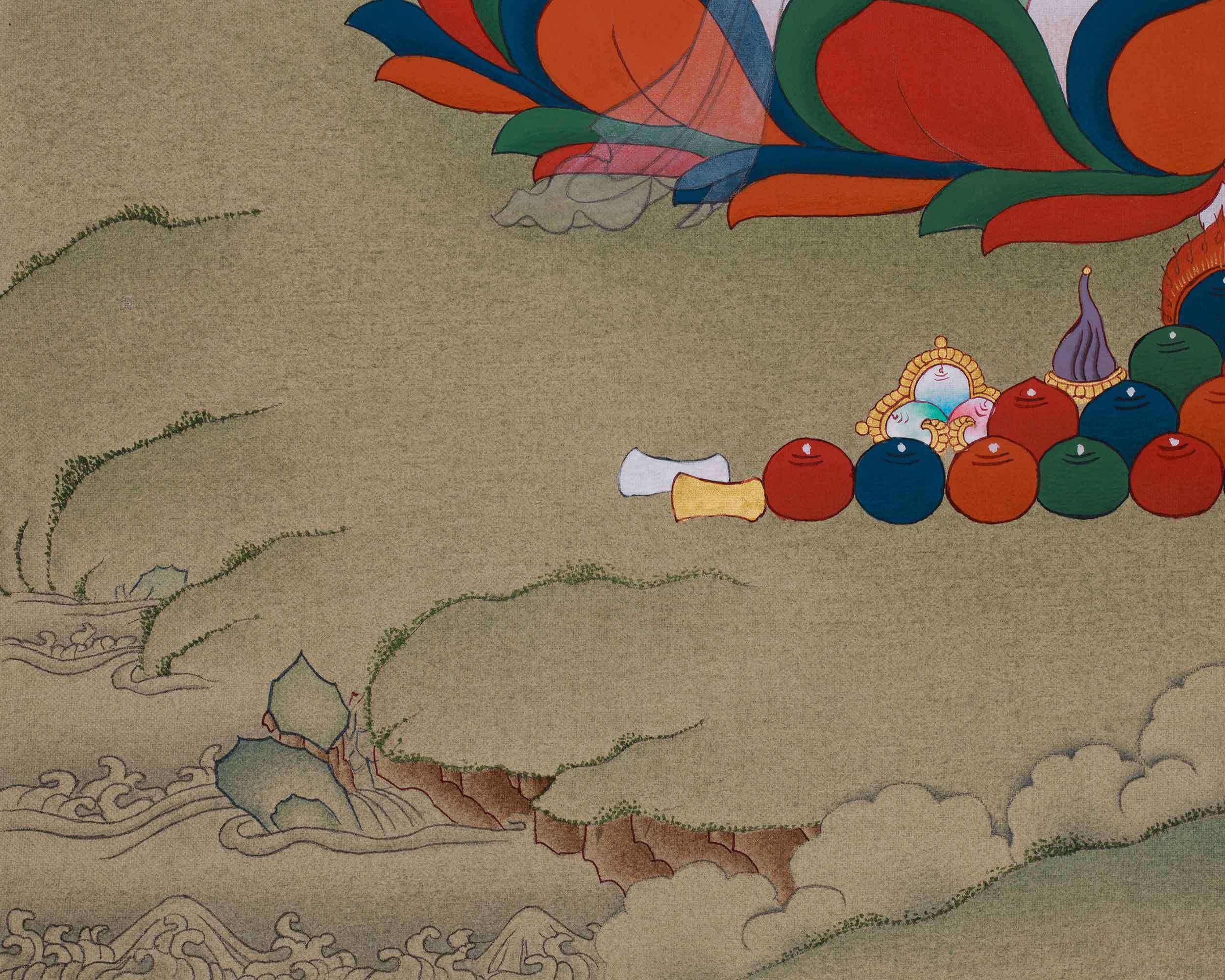 Buddhist Protector Mitrupa Thangka | A Sacred Guardian of Wisdom