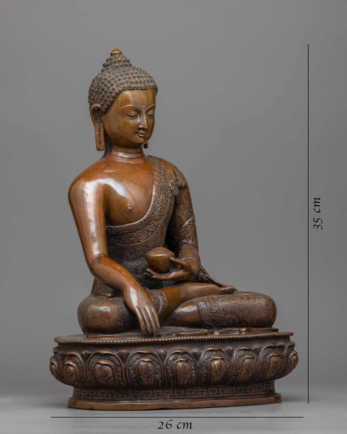 shakyamuni-buddha-chocolate oxidized sculpture