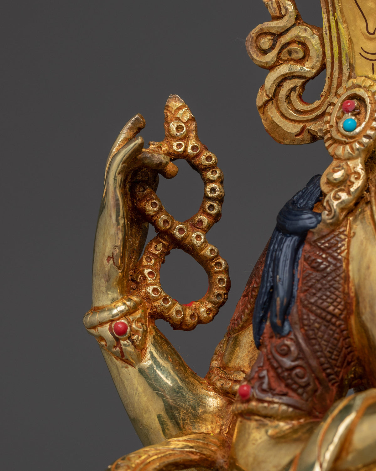 Handmade Avalokiteshvara Copper Statue | 24K Gold Gilded Chenrezig