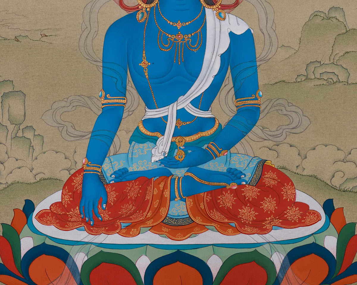 Buddhist Protector Mitrupa Thangka | A Sacred Guardian of Wisdom
