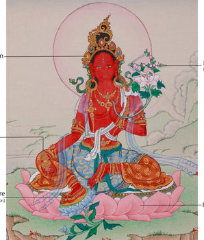 Buddhist Red Tara Thangka | Goddess Who Bestows Power and Wisdom