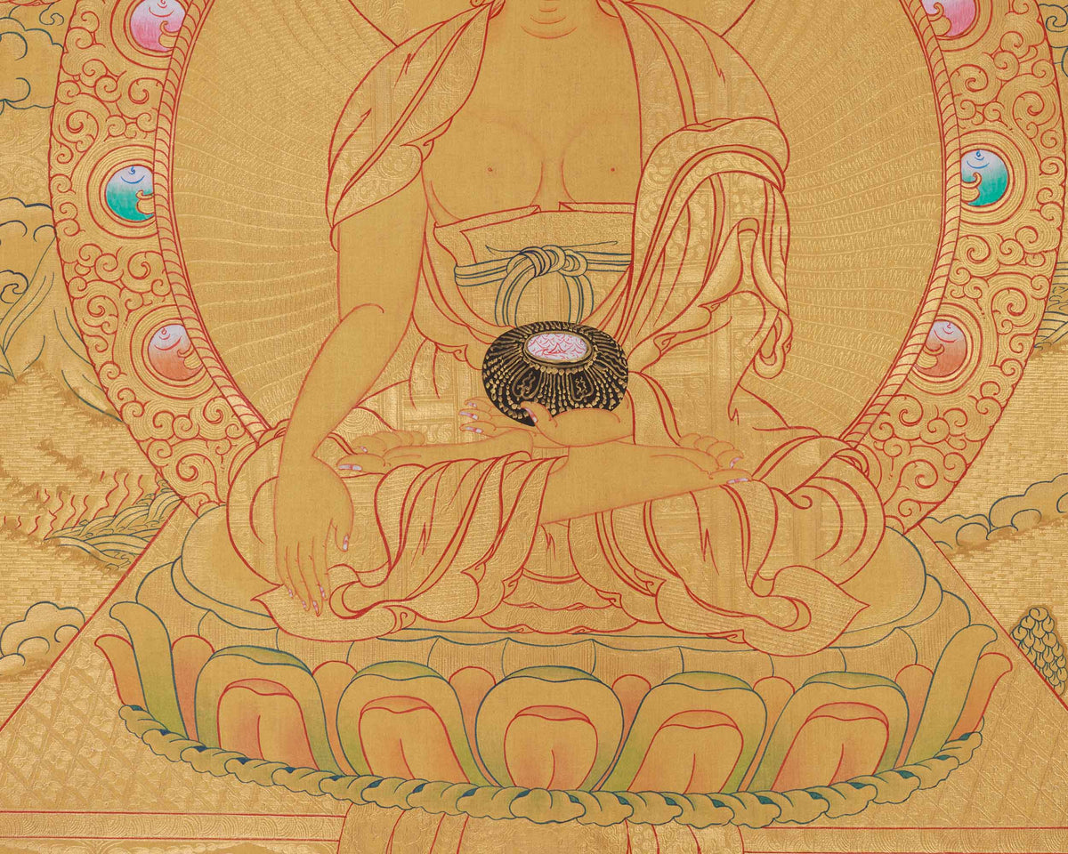 Meditating Buddha Shakyamuni Thangka | Spiritual Art of Wisdom and Serenity