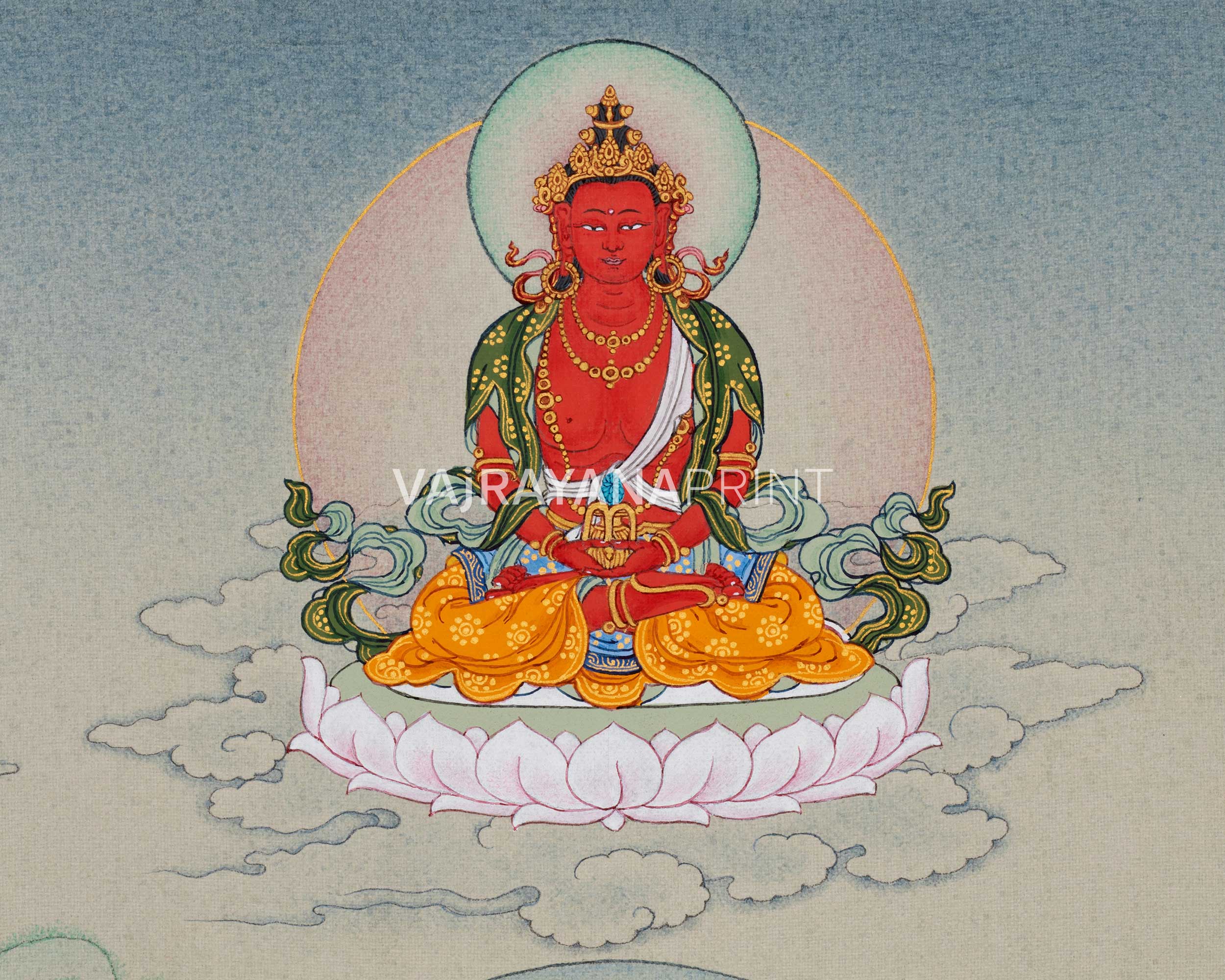 High-Quality Canvas Print of Mother Tara Thangka | White Tara's Deity of Long Life, Health, Healing & Compassion
