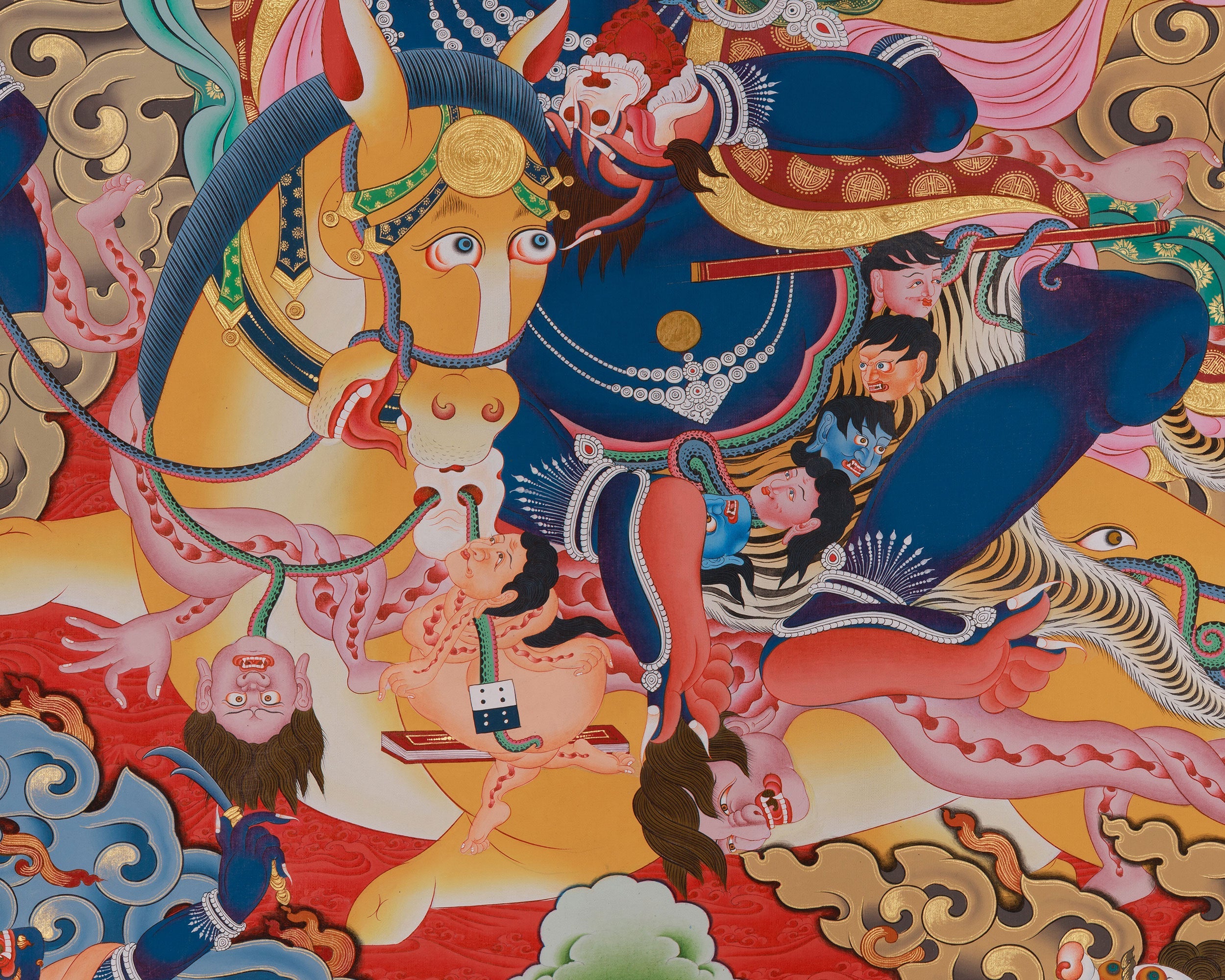 Palden Lhamo Spiritual Thangka | Guardian of Sacred Wisdom