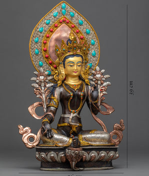 Handmade Green Tara Statue | Buddhist Compassion Deity