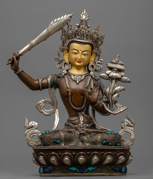 wisdom deity manjushri sculpture