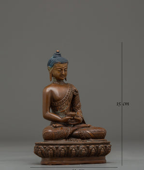 Oxidized Copper Amitabha Buddha Artwork