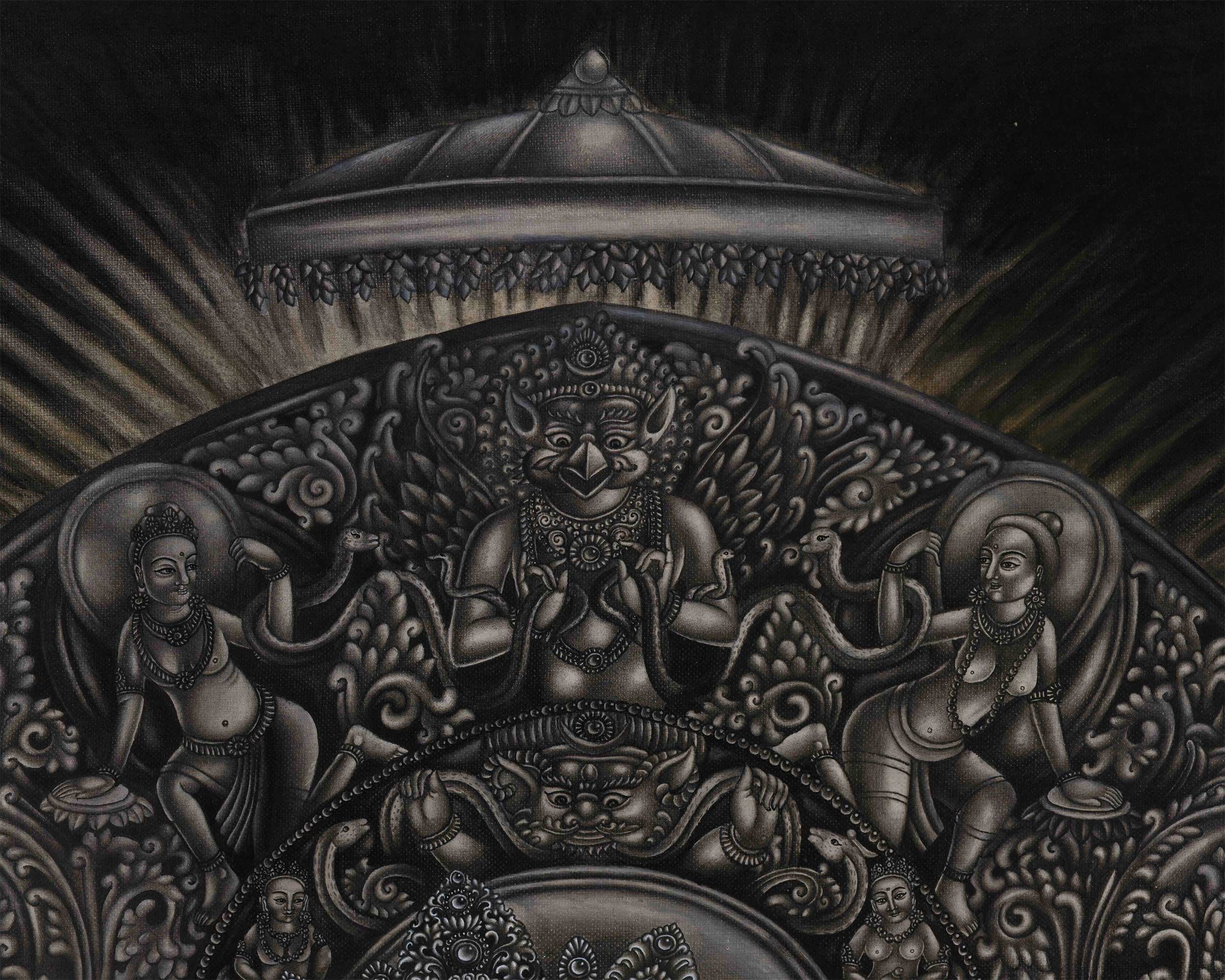 Majestic Lord Kubera Canvas Print | Guardian of Wealth