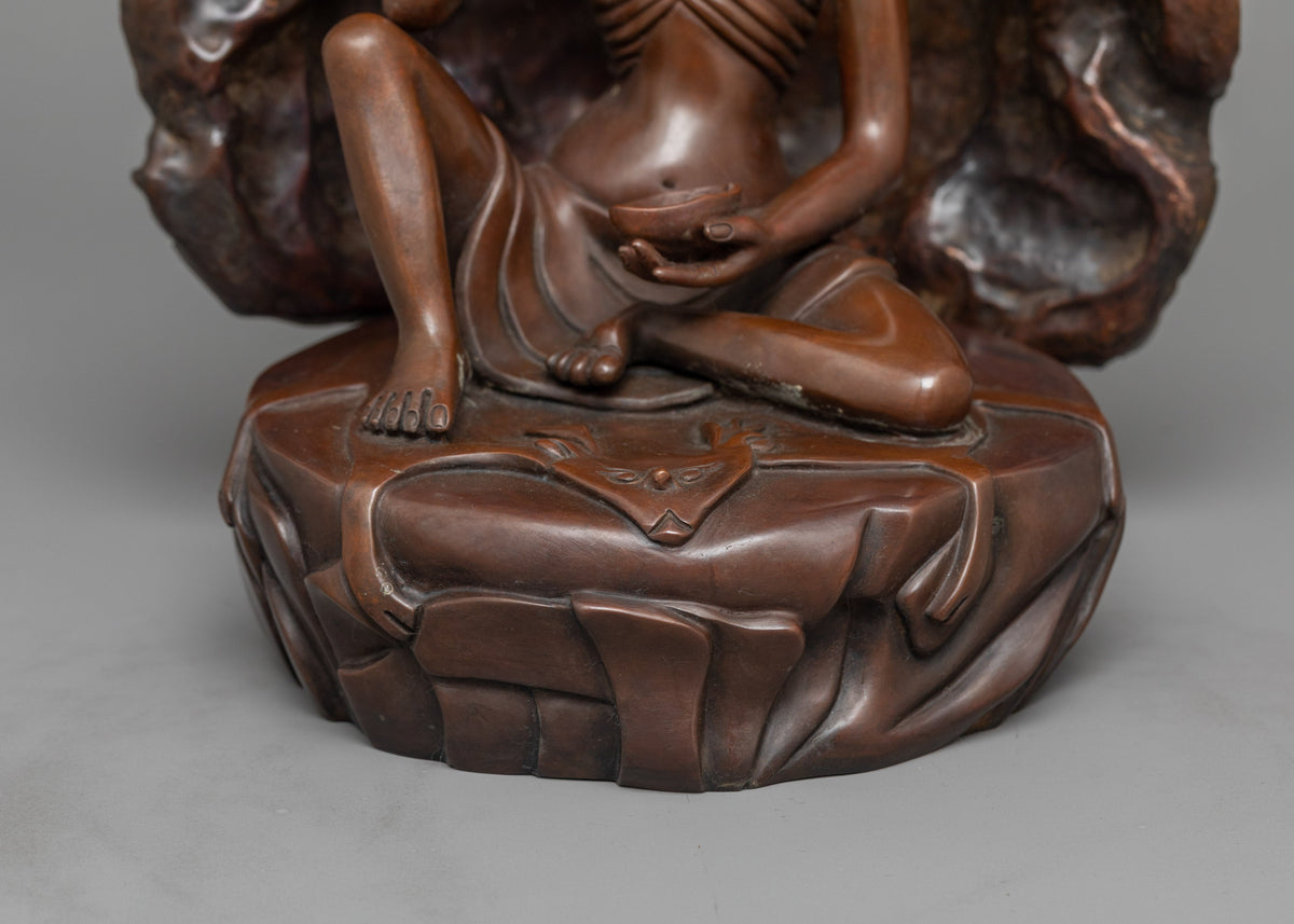 Milarepa Oxidized Copper Statue | Tibetan Buddhist Master