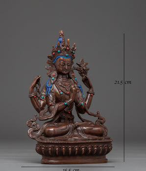 Handmade Statue of Bodhisattva Chenrezig | Tibetan Buddhism Art
