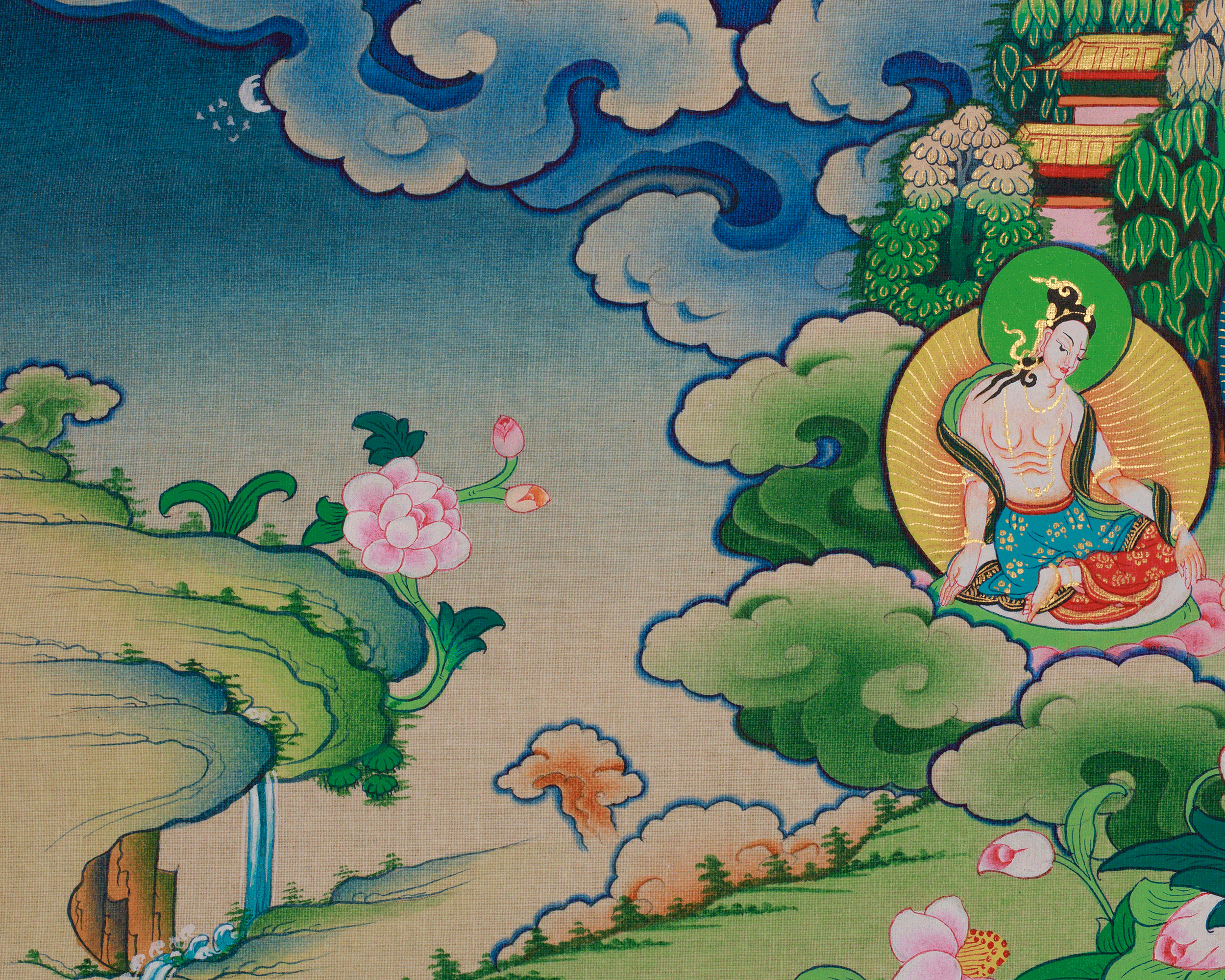 Tibetan Jampelyang Thangka | Manjushri Wisdom Deity Artwork