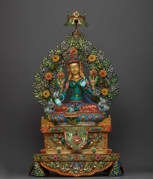 green-tara-seated-in-a-throne