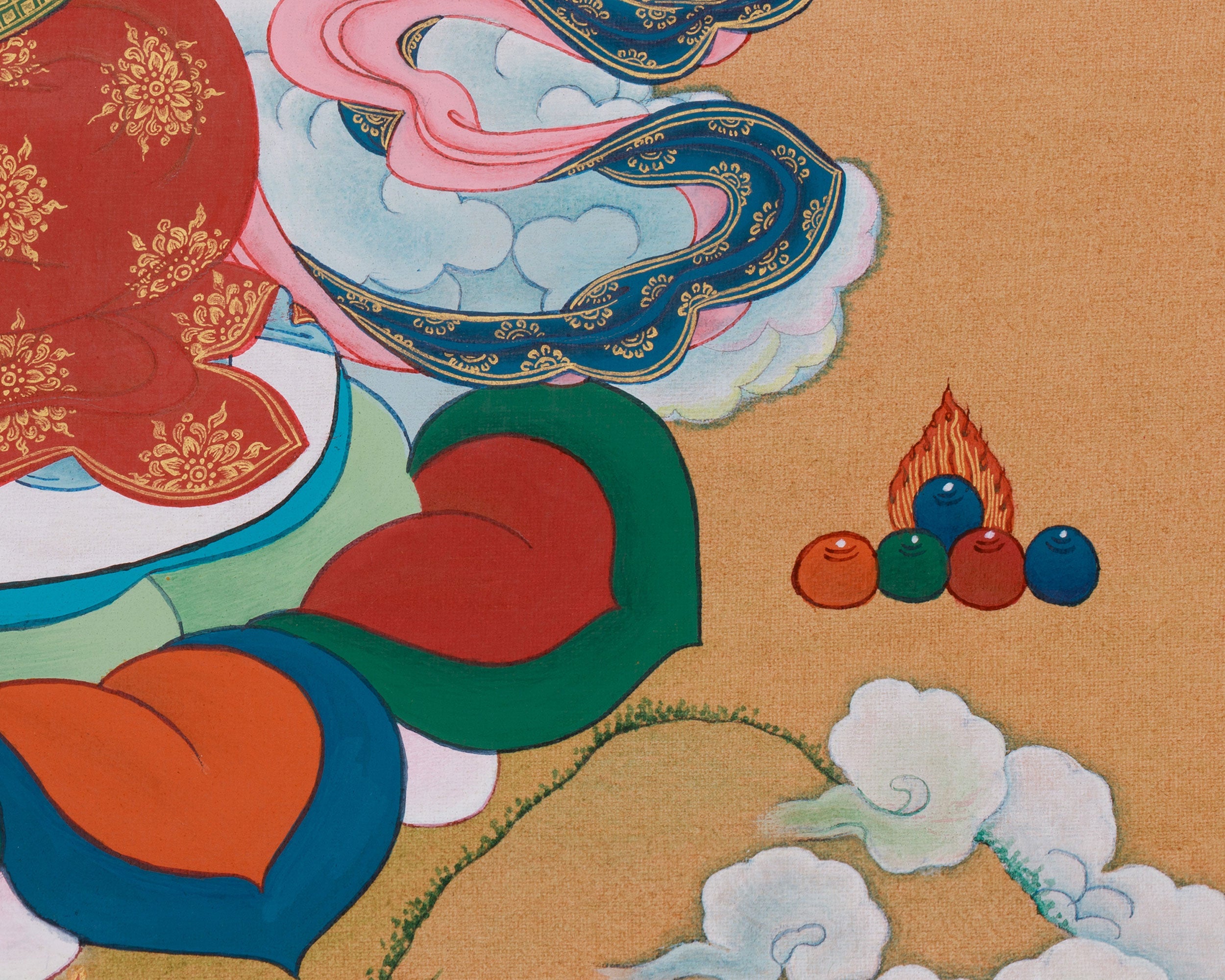 24 Inch Dzambhala Thangka | Buddhist God of Fortune and Protection