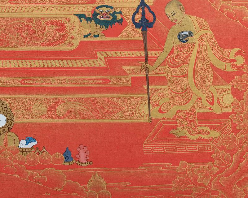 The Historical Buddha Shakyamuni | A Gold Thangka of Timeless Wisdom