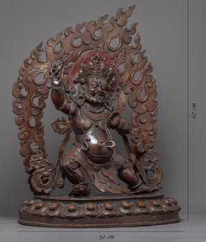 Wrathful Vajrapani Copper Sculpture | Hand-Carved Himalayan Art