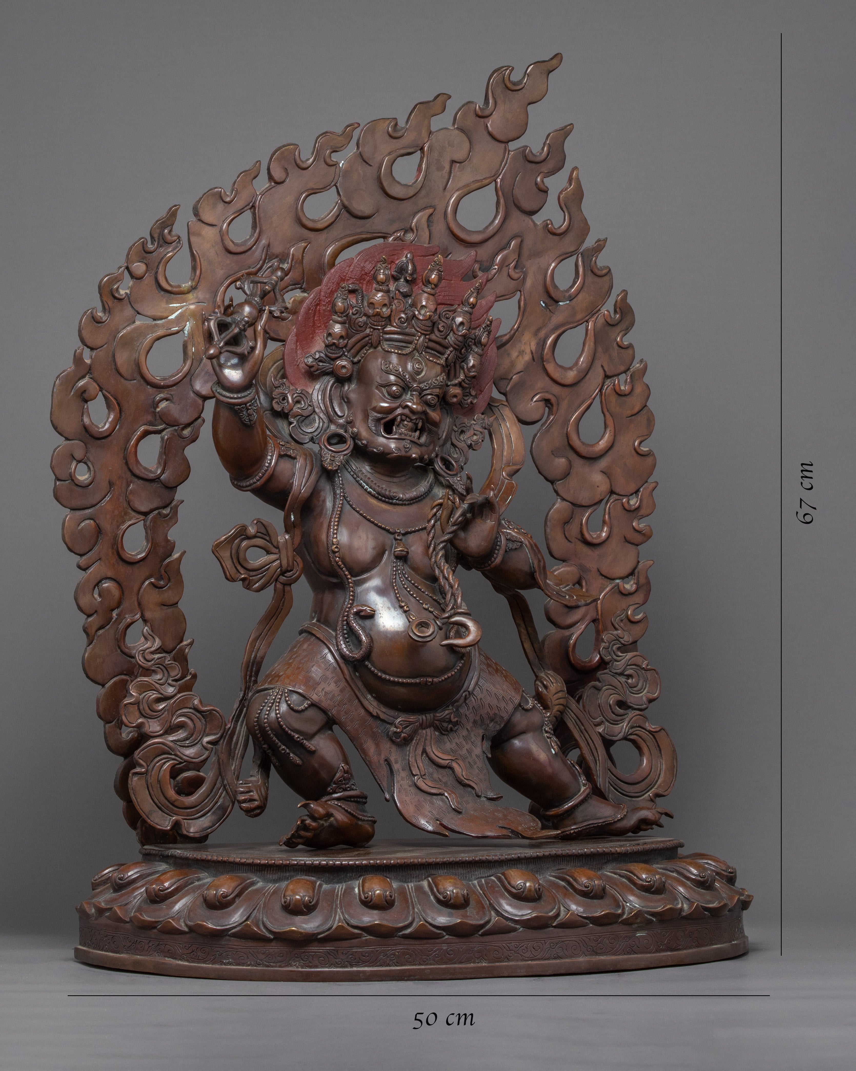Wrathful Vajrapani Copper Sculpture | Hand-Carved Himalayan Art
