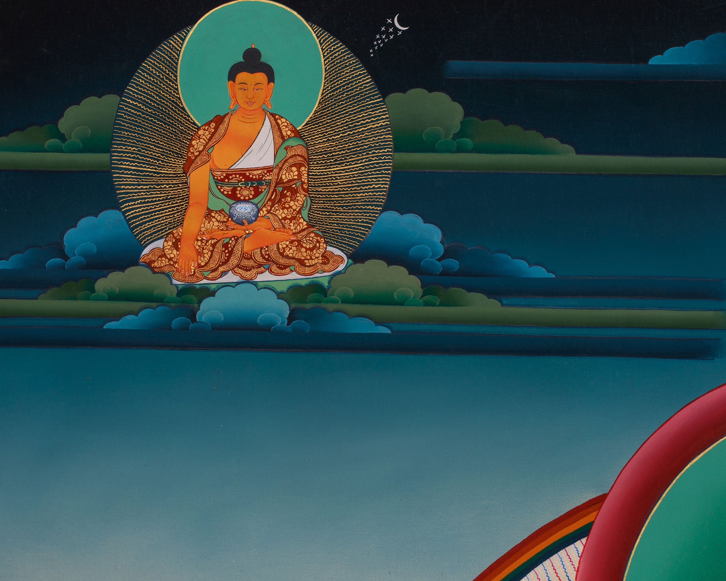 Traditional Thangka of Guhyasamaja | Symbolizing Wisdom and Power