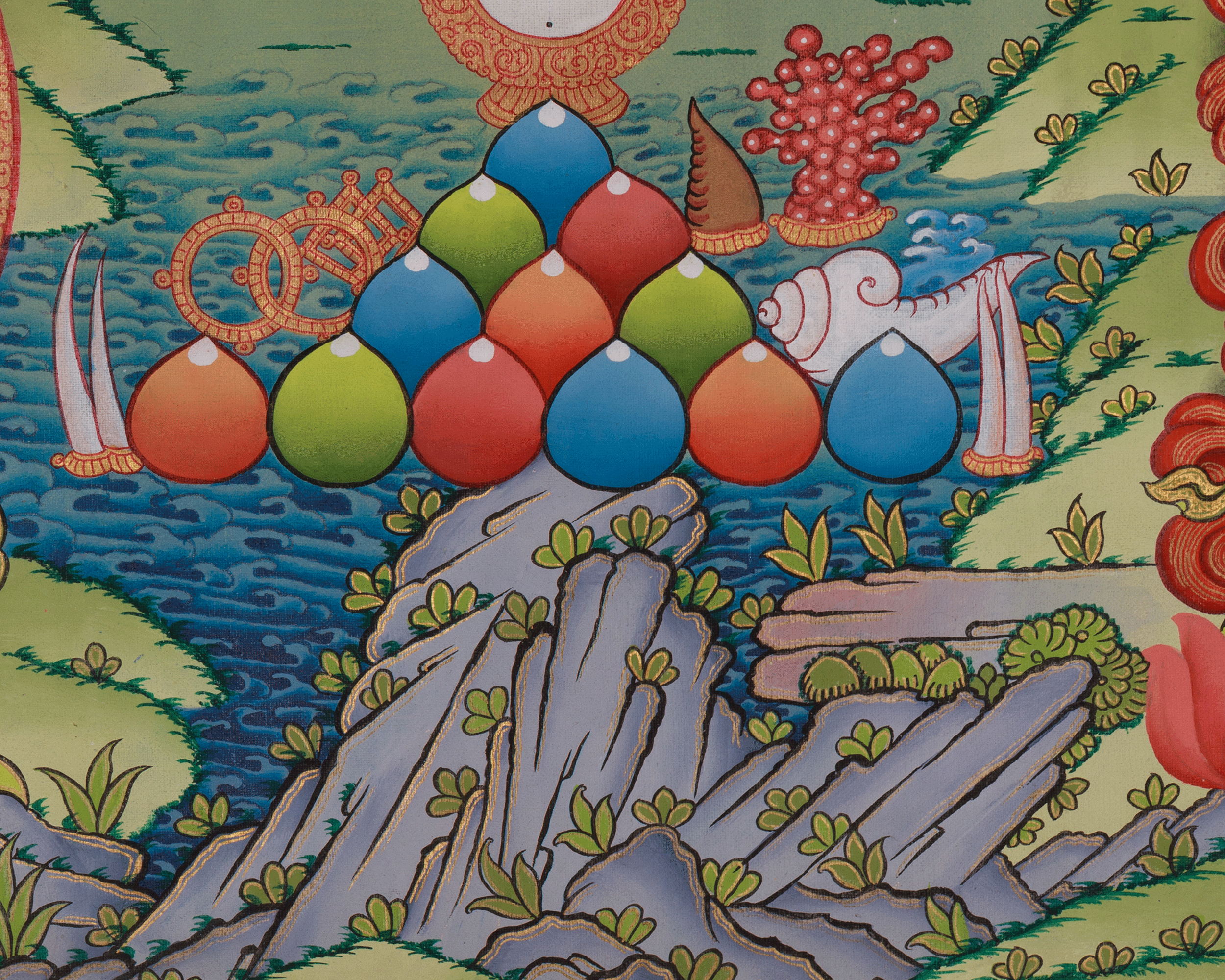 Four-armed Chenrezig Art | Sacred Avalokiteshvara Thangka