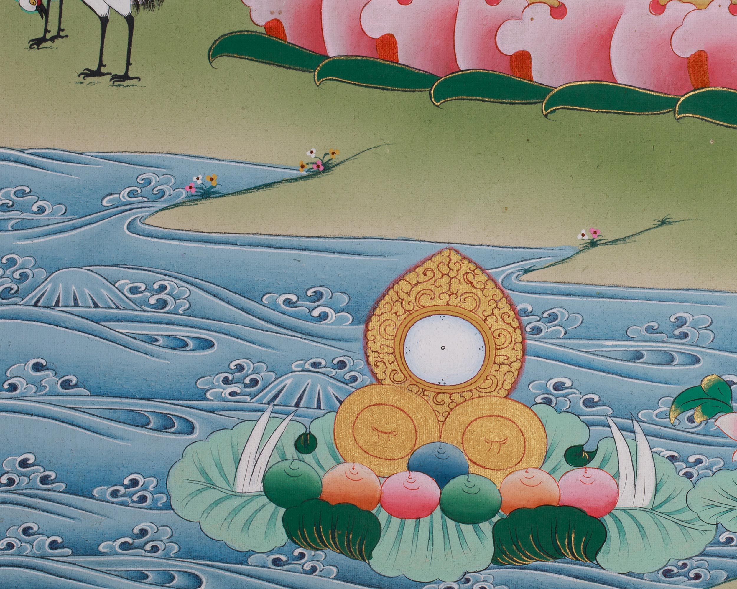 Tibetan Kshitigarbha Thangka | Protector Of The Dead and Children