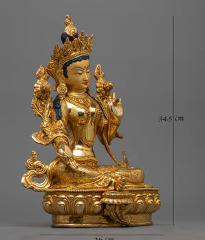 beautiful-copper-statue-of-green-tara