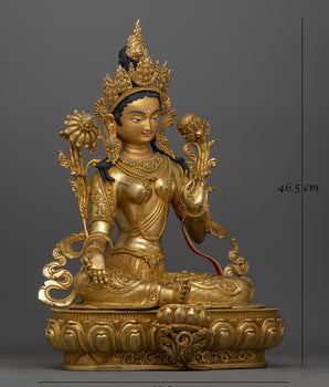 Green Tara Gold Gilded compassionate deity