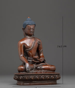 9.6 Inch Copper Statue of Shakyamuni Buddha 