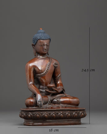 9.6 Inch Copper Statue of Shakyamuni Buddha 