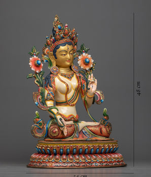 white painted white-tara statue