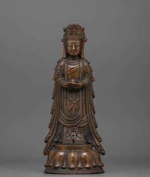 Standing kshitigarbha-sculpture