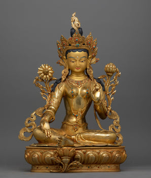 green-tara-gold-gilded-50cm