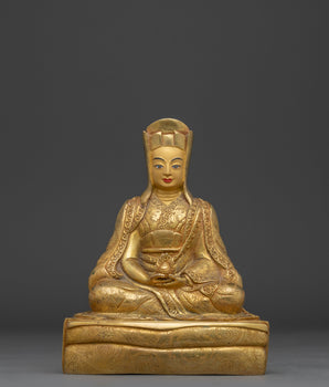 24K Gold Gilded Gampopa Statue 