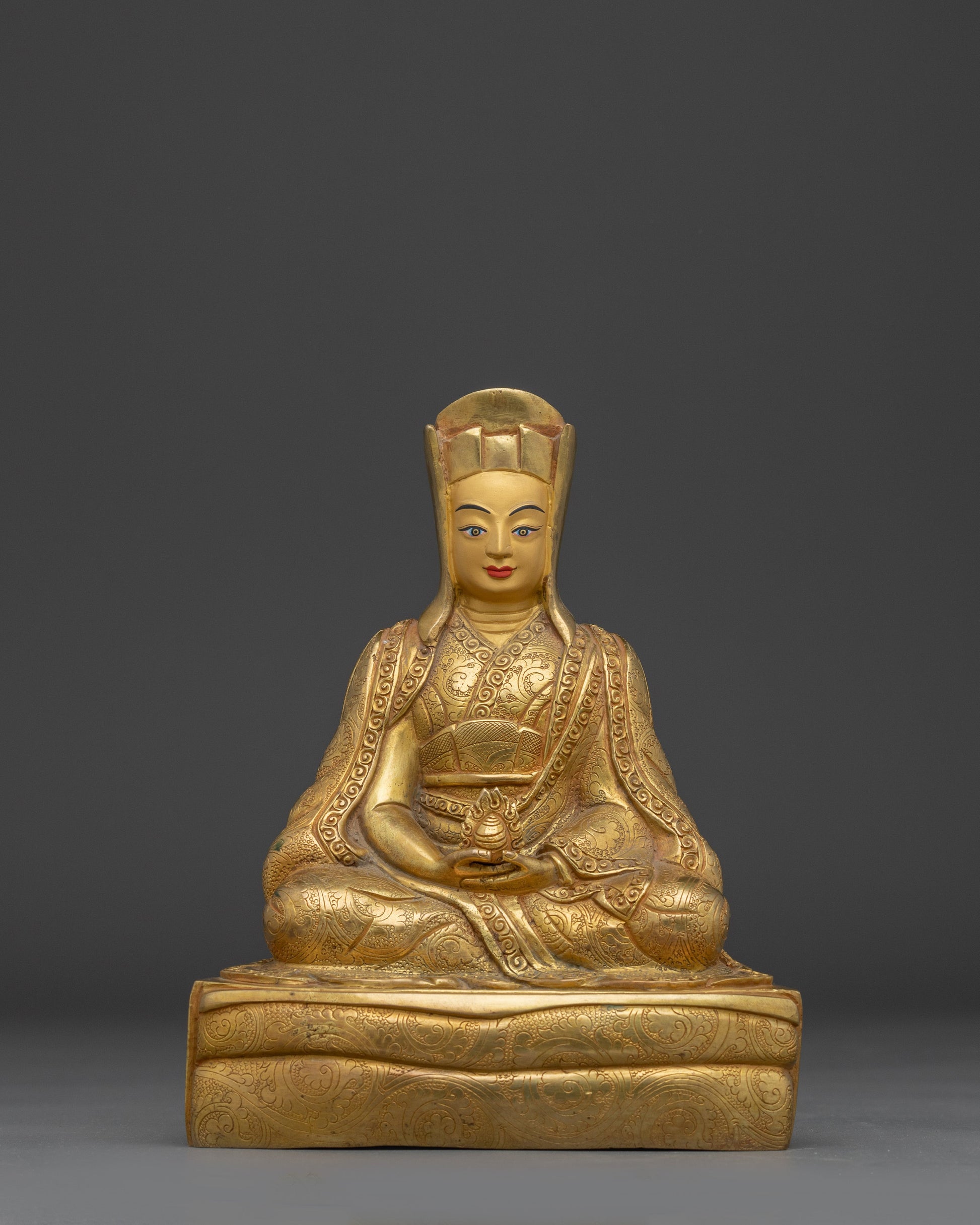 24K Gold Gilded Gampopa Statue 