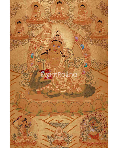 Full Gold Namtose Thangka Painting | Guardian Dharmapala