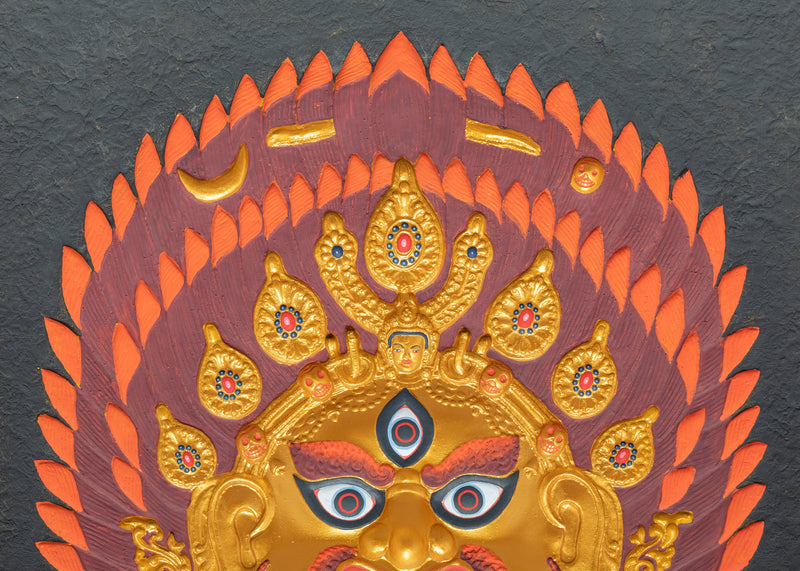 Relief Artwork in Wooden Play of Bhairava | Himalayan Art