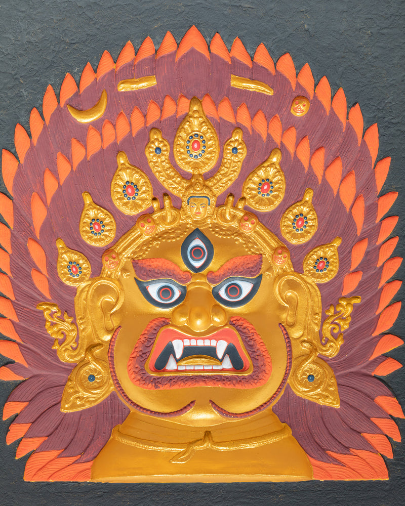 Relief Artwork in Wooden Play of Bhairava | Himalayan Art