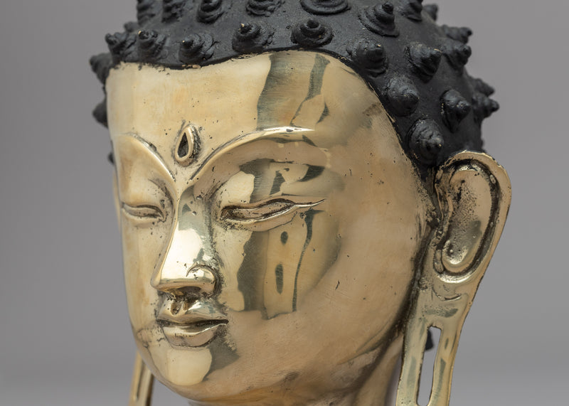 Buddhist Head of Buddha | Hand Carved Head for Meditation and Yoga