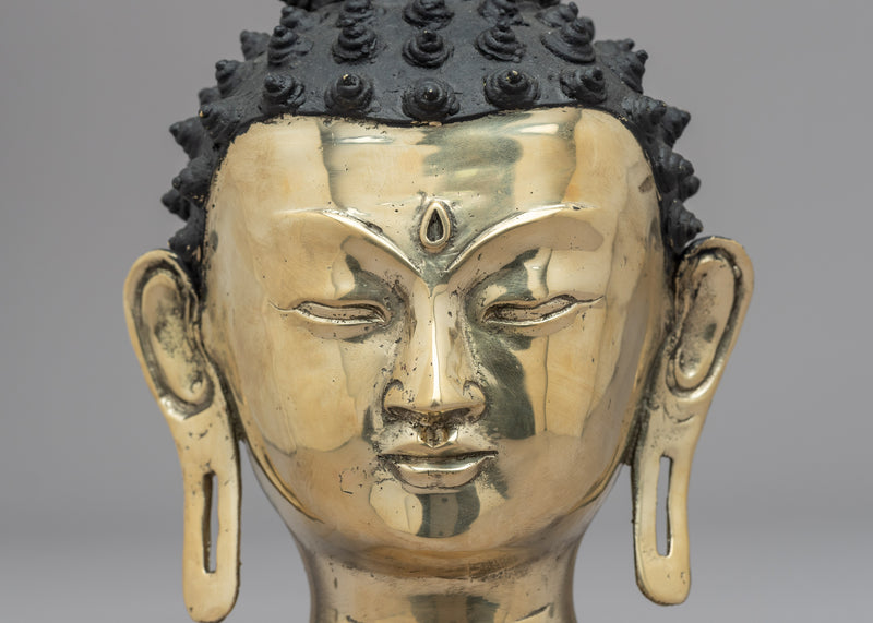 Buddhist Head of Buddha | Hand Carved Head for Meditation and Yoga