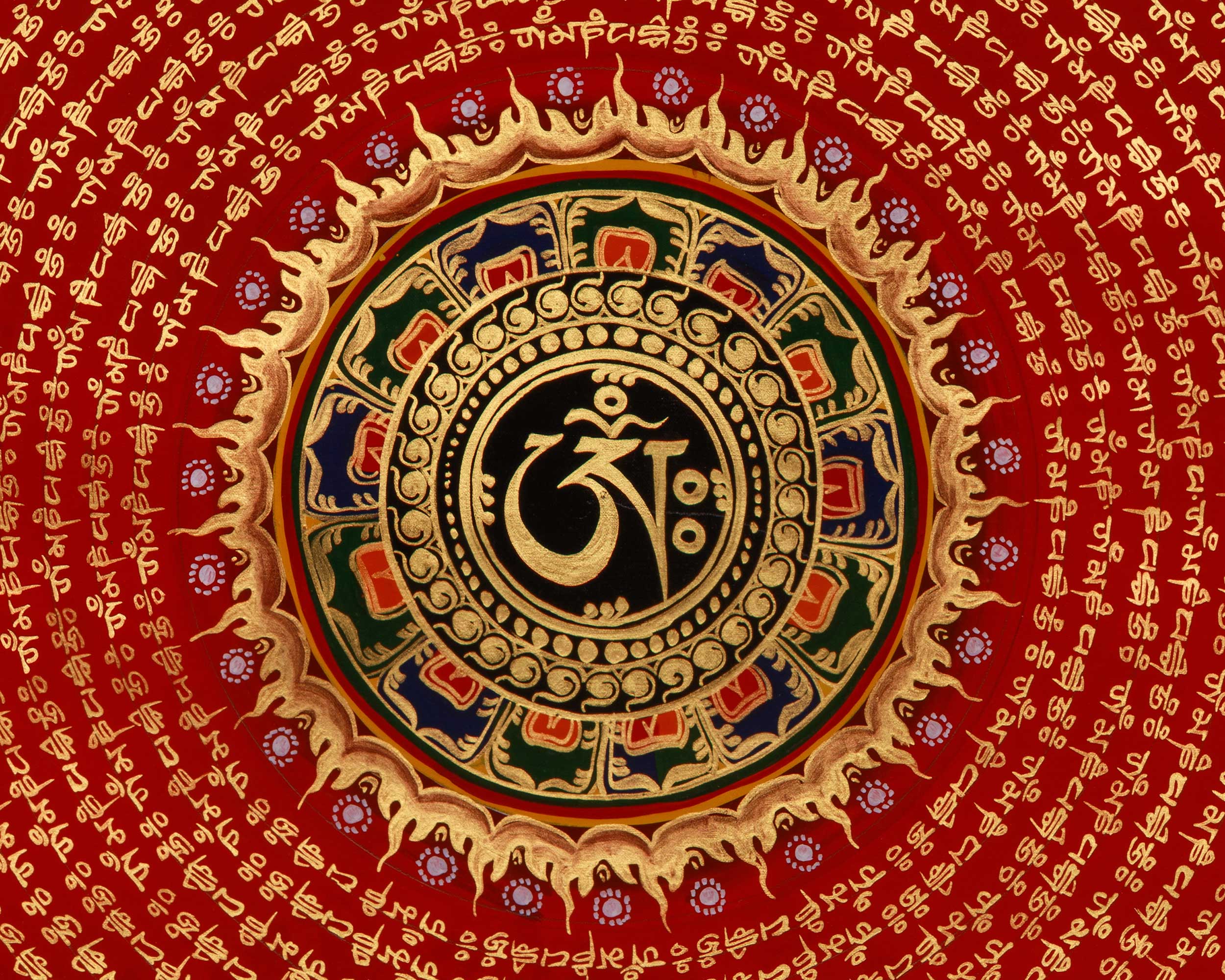 Mantra Mandala Spiritual Art | Representation of Sacred Sound and Spiritual Focus | Home Decor