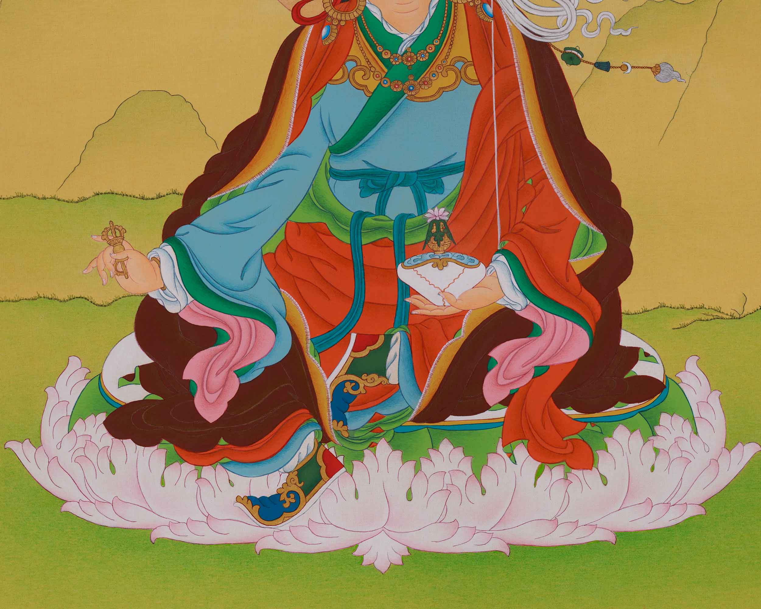 Divine Thangka of Guru Rinpoche | Tibetan Guru Art
