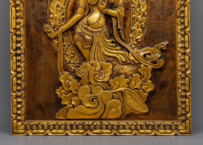 Traditional White Tara Thangka | Clay Art Work