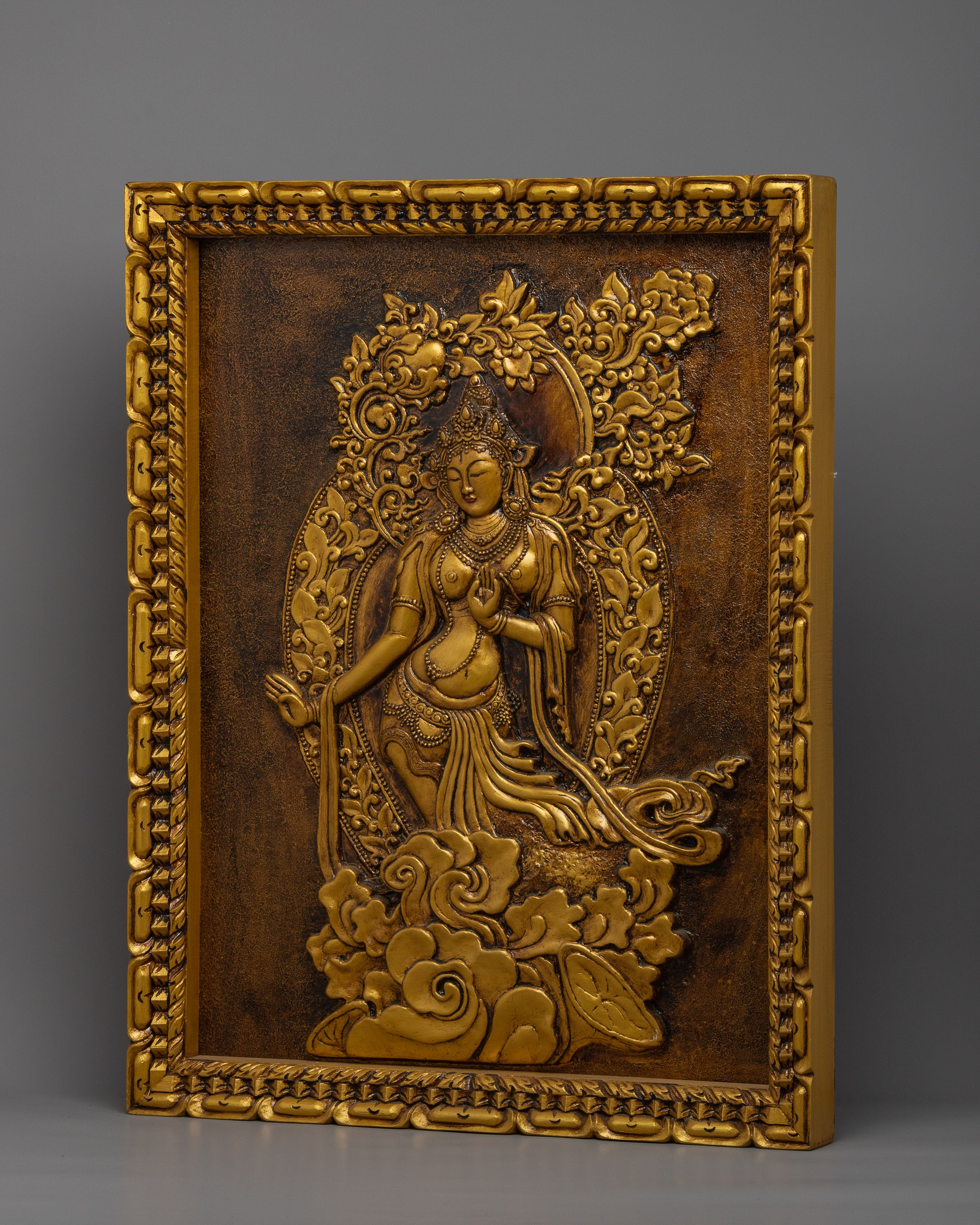 Traditional White Tara Thangka | Clay Art Work